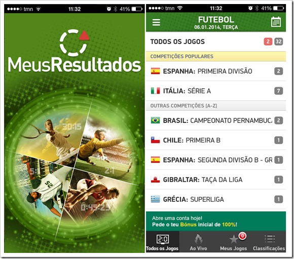 Meus Resultados – Desportos ao vivo no iPhone